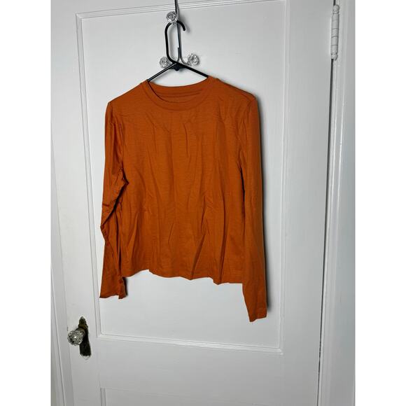 a new day Tops - A New Day Shirt Women's Small Burnt Rust Orange Long Sleeve Crewneck Stretch